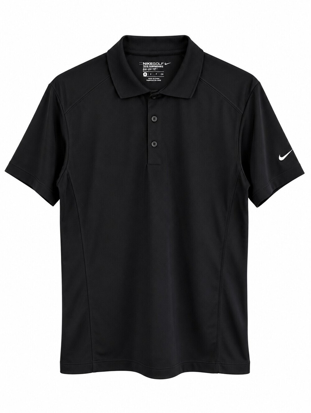 Nike Golf Tour Performance Dri-FIT Black Polo Shirt Size S Swoosh